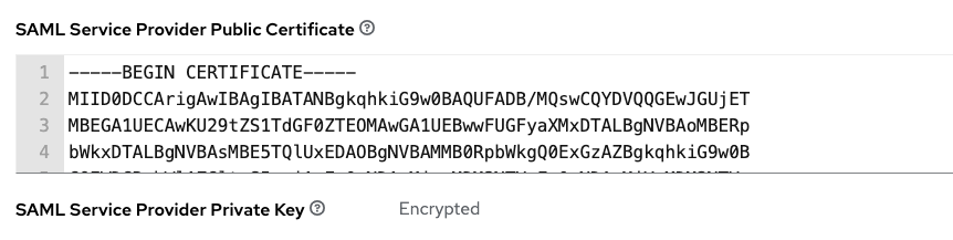 Configuring SAML Service Provider Public Certificate in Ascender.