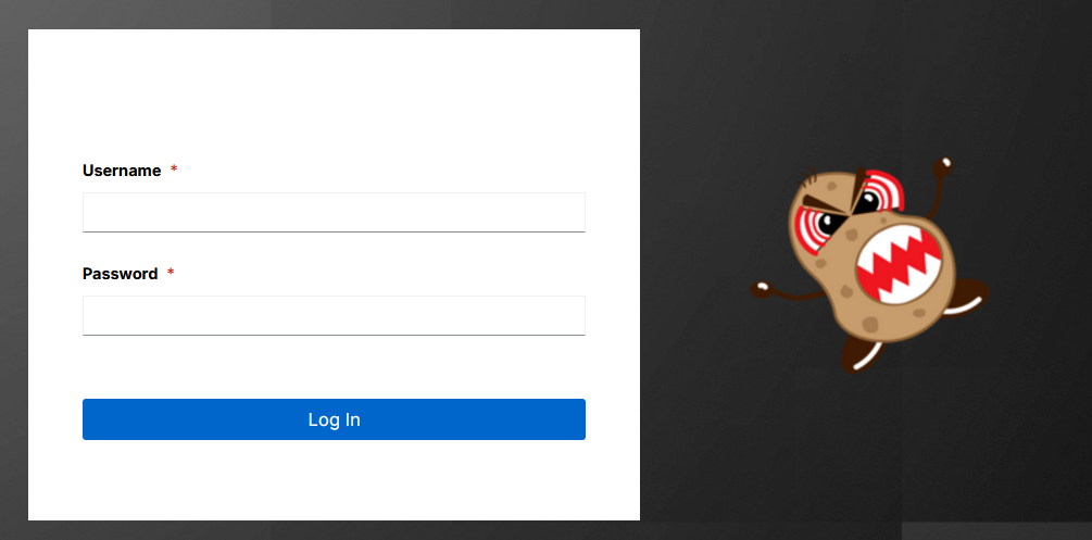 Ascender login screen with custom text and logo.